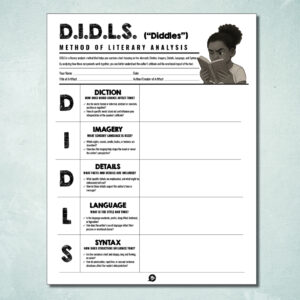 DIDLS Literary Analysis Worksheet (DIGITAL DOWNLOAD)